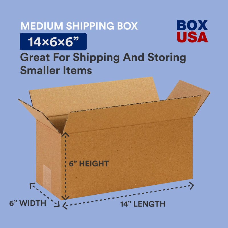 BOX USA Shipping Boxes 14"L x 6"W x 6"H 25-Pack Long Corrugated Boxes for Moving, Shipping, Mailing, Packing, Packaging and Storage - Image 2